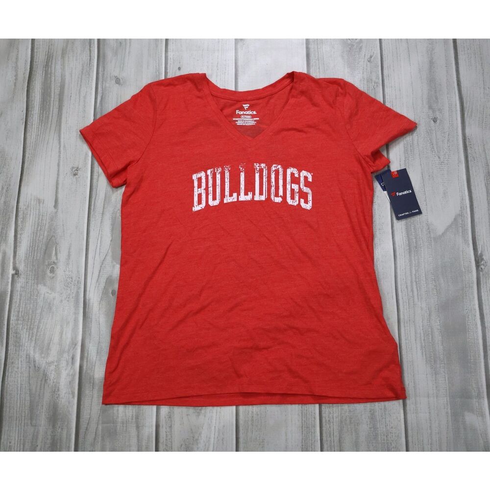 NEW Georgia Bulldogs Women's XL Heather Red Slab Serif Tri-Blend College T-Shirt